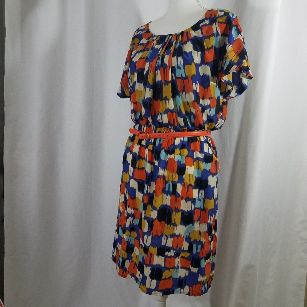 AB Studio Geometric Flutter Dress with Pockets 6 - Picture 6 of 14